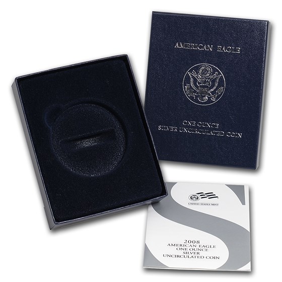 OGP - 2008 Silver American Eagle Burnished (Empty Box & COA) OGP - 2008 Silver American Eagle Burnished (Empty Box & COA)